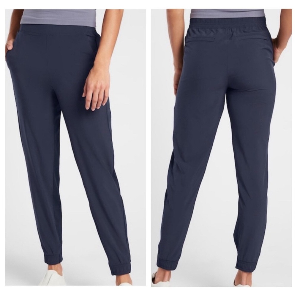 Athleta Brooklyn Jogger Navy Blue Pants Womens Sz 18 Travel Activewear Tapered